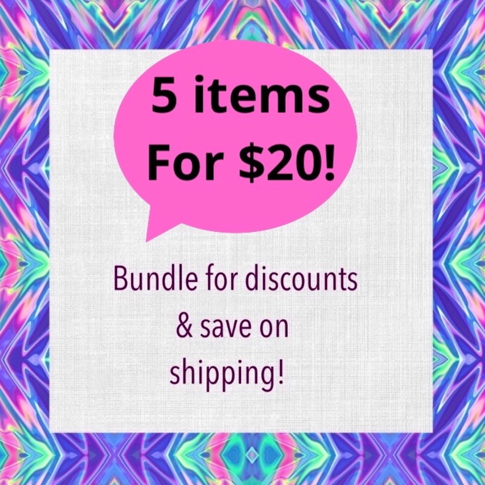 ⚠️SALE ! 5 items for $20⚠️ $3each addtl. Item